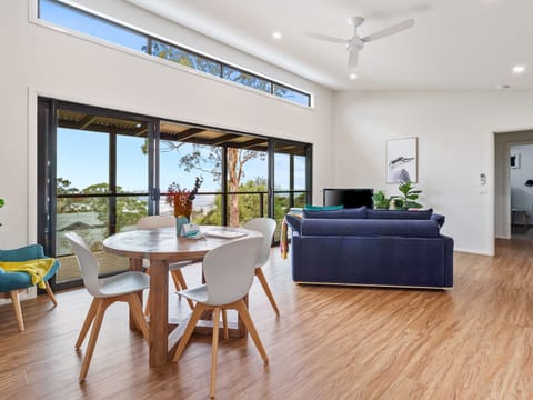Open plan living room with great views