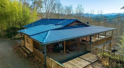Aerial view of Sheep’s Knob Refuge. Grill , charcoal, fire pit and wood included