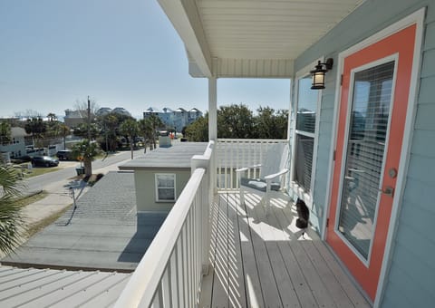 One of three outdoor porches