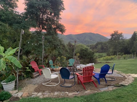 Book a fire at our beautiful fire pit at Wandering Goat Lodge