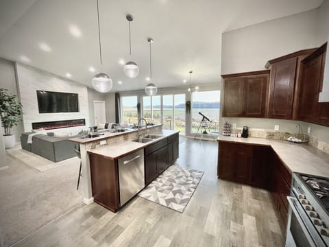 Open floor plan - view from dining room.