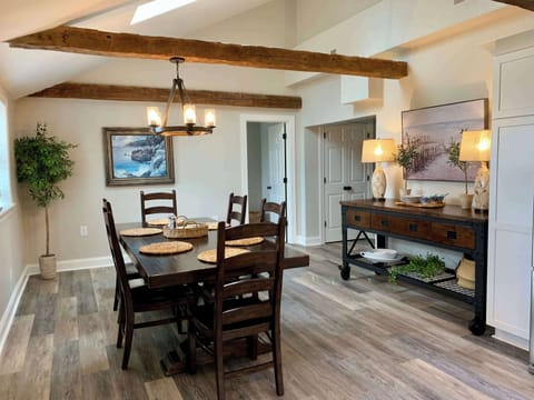 Large formal dining area with seating for 6-8 people