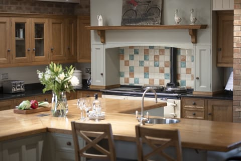Ground floor: Spacious well-equipped farmhouse kitchen with large Aga