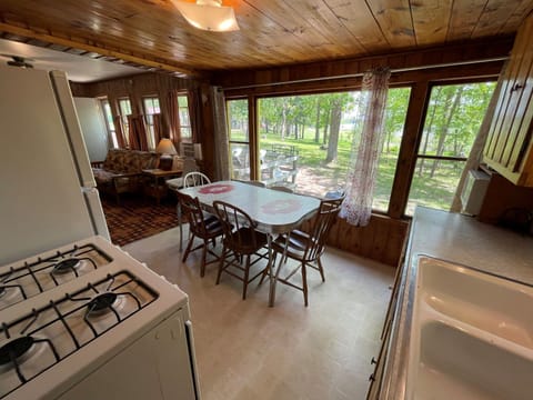 Cabin 8's kitchen/dining area