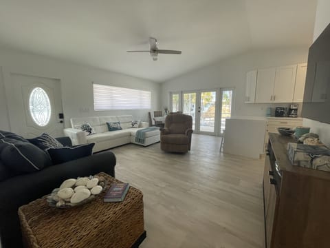 From rooms walking  into the living room