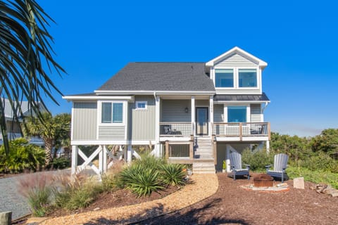 Great location. Ocean views from the front deck. Wetlands from both back decks. 