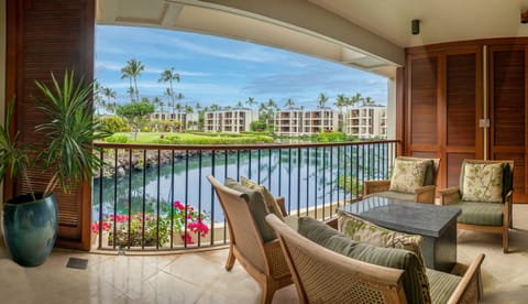 LagoonVIew Terrace's lanai view of water. Fully covered stays shady most of day.