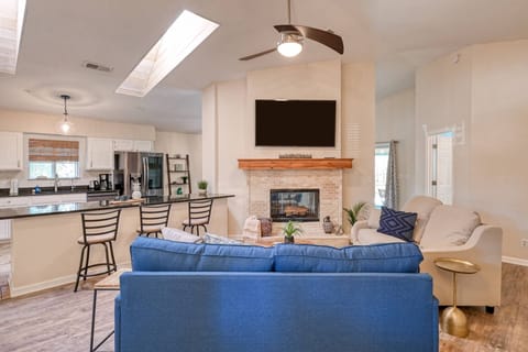 There is plenty of comfortable seating to snuggle up and watch a movie with family.