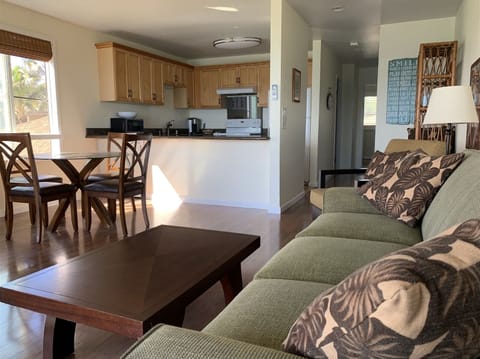 Cozy living space with sleeper sofa.