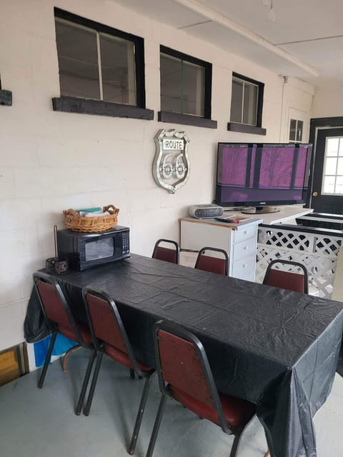 Back porch is a great place for hanging out, playing games or watching a movie