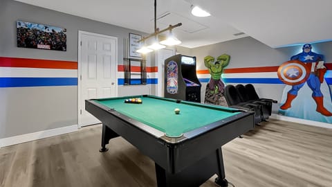 Enjoy a game of pool with your avenger friends