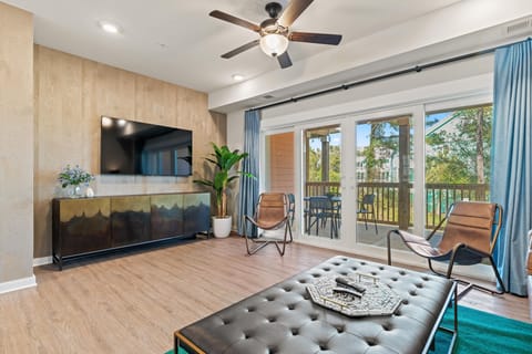 Living Area with Deck Access on Second Level
