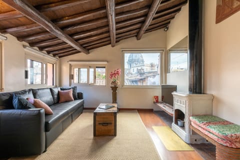 Penthouse, 1 Queen Bed, Ensuite, City View | Living area | LCD TV