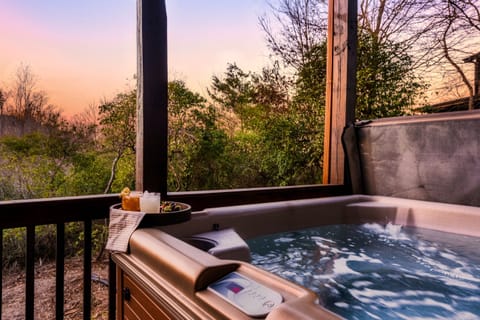 Relax and unwind after a long day of fun in the hot tub.