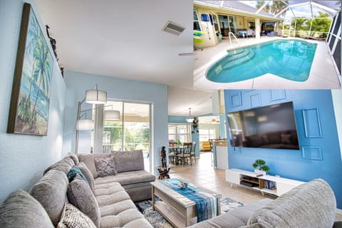 Living Room with Pool view