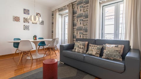 Living and dining area overview  #lisbon #downtownlisbon #airbnb #sunny