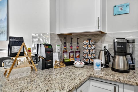 Fully equipped kitchen with all essentials and a full coffee station