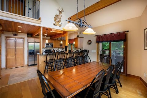 Open floor plan on the main level, access to outdoor dining
