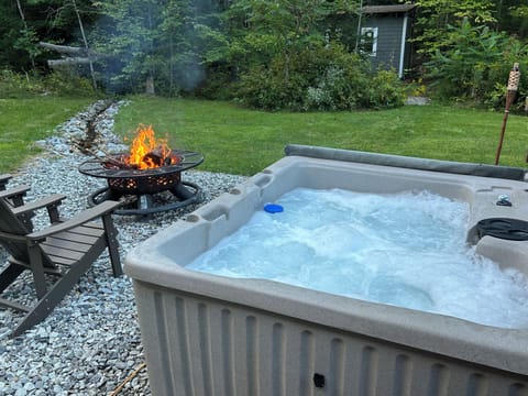 Enjoy a private hot tub all year long.