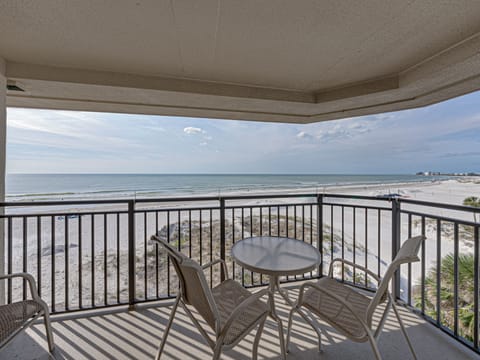VIEW FROM GULF FRONT BALCONY!! PRICELESS SUNSETS RIGHT IN FRONT OF YOU