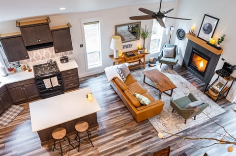 Open format spacious Living Room, Kitchen, Dining