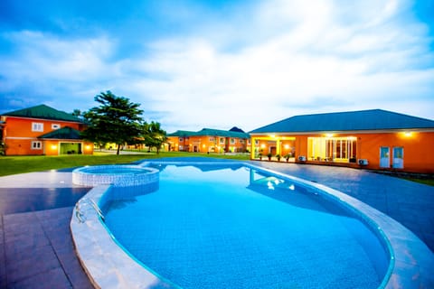 Indoor pool, outdoor pool, pool umbrellas, lifeguards on site