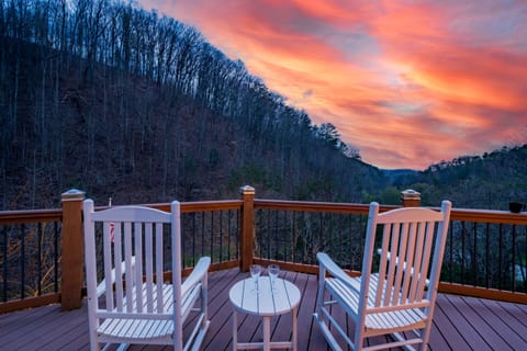 Stunning Smoky Mountain sunsets from the wrap-around deck.