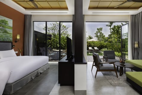Modern Pool Villa | Egyptian cotton sheets, premium bedding, down comforters, pillowtop beds