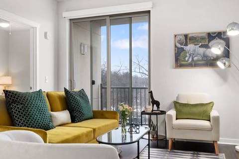 Curl up on the couch in this cozy living room. 
