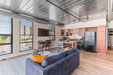 City Apartment | Living area | 55-inch Smart TV with digital channels, TV, streaming services