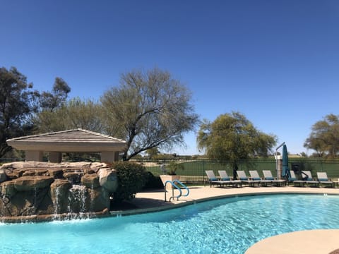 Resort style pool w waterfall