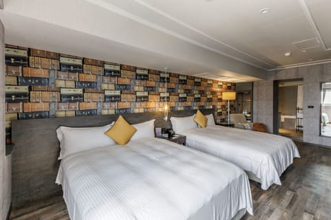 Family Quadruple Room, 2 Double Beds, Non Smoking, City View | Down comforters, desk, laptop workspace, free cribs/infant beds