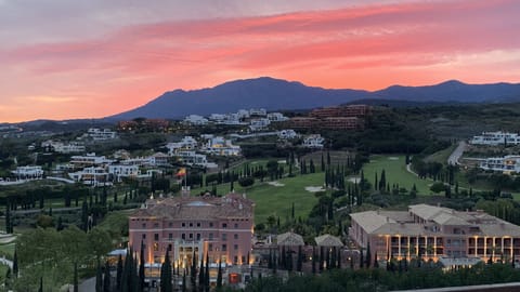 Terrace view; Villa Padierna Palace & Los Flamingos golf course, 9pm 9th April