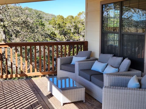 Comfy patio chairs for lounging and looking at all the fabulous views