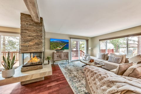 Brand new remodeled and designer mountain top retreat with mountain views available for,  fully furnished in Stateline,  Nevada.