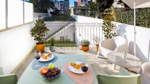 Terrace with a dining table — the perfect sunny spot to enjoy a relaxed breakfast outdoors.

#terrace #outdoorliving #morningmoments #lovelystay