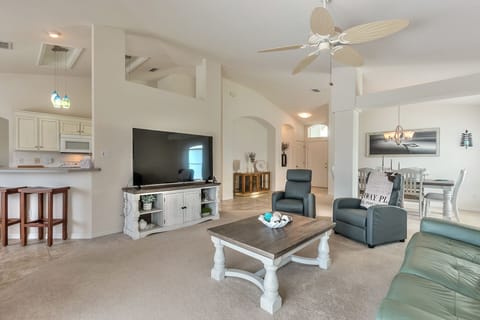 Breakfast bar off the living room.