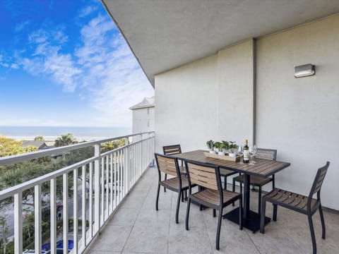 Main Balcony off Living Room and Master Bedroom with Ocean Views at 2409 SeaCrest