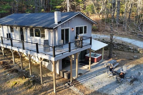 Deck porch and fire pit waiting for an afternoon of relaxing and enjoying the fresh mountain air.