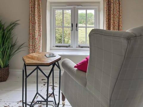 Reading chair over looking the park land | Meadow Cottage, Helhoughton, near Fakenham