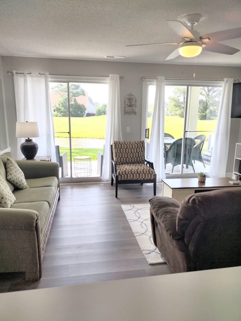 Comfy seating,  spacious living room
