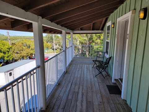 Deck with water in the background