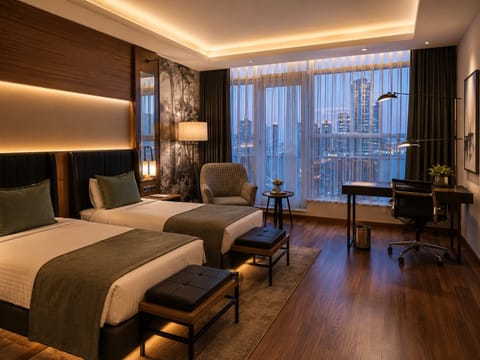 Panoramic Double or Twin Room | In-room safe, desk, laptop workspace, soundproofing