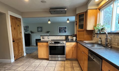 New induction stove with convection oven.