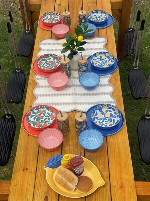 Colorful plates will reflect the colorful stories that will unfold around the table.