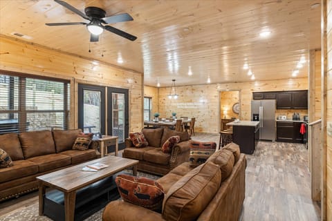 Chalet (Multiple Bedrooms) | Living room | TV, Netflix, DVD player, foosball
