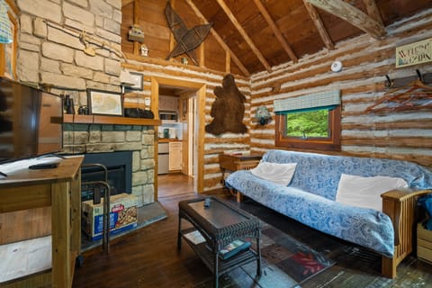 Futon pulls out for another bed!