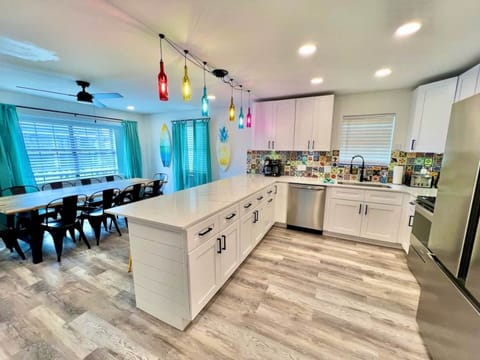 Open kitchen designed for group cooking and shared meals