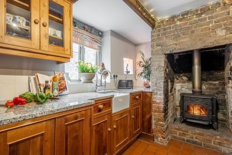 Ground floor: Kitchen with wood burning stove