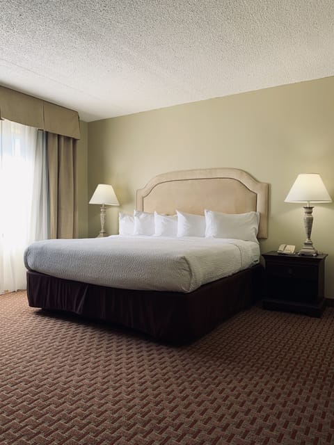 1 bedroom, desk, blackout drapes, iron/ironing board